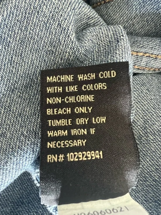 Suzanne Betro Y2K Denim Peplum Jacket Frayed Trim Button Front Medium - Picture 5 of 5